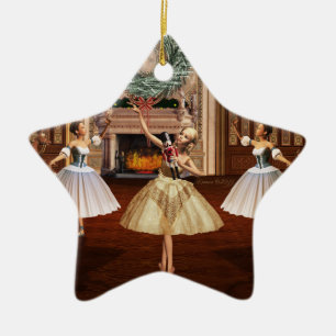 Nutcracker Ballet Merry Christmas Star Ornament