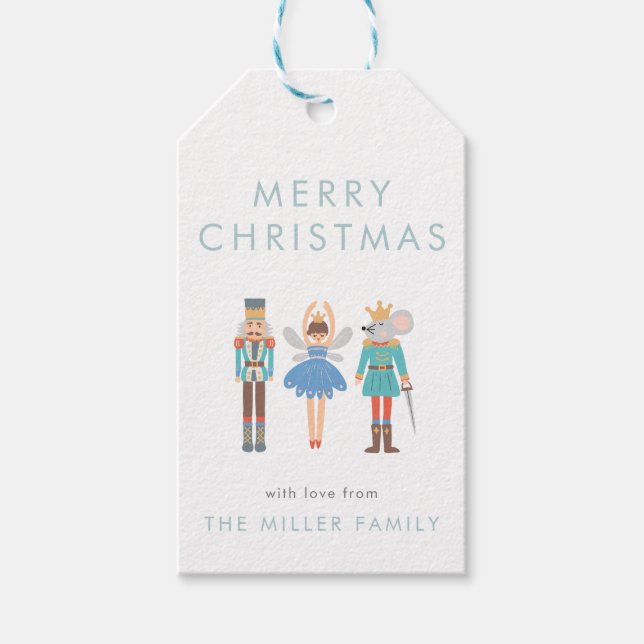 Nutcracker Ballet Minimal Modern Gift Tags (Front)