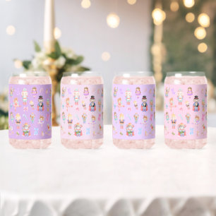 Nutcracker Ballet Pastel Pattern Can Glass