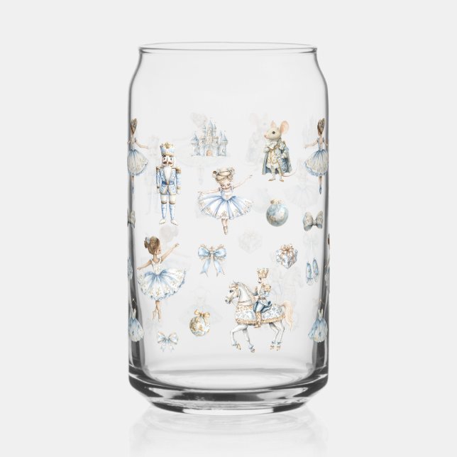 Nutcracker Ballet Pattern Can Glass (Front)