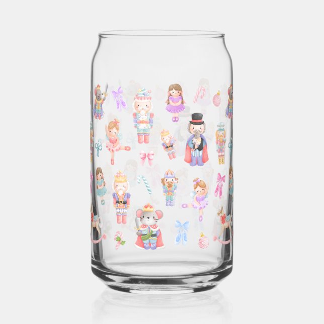 Nutcracker Ballet Pattern Can Glass (Front)
