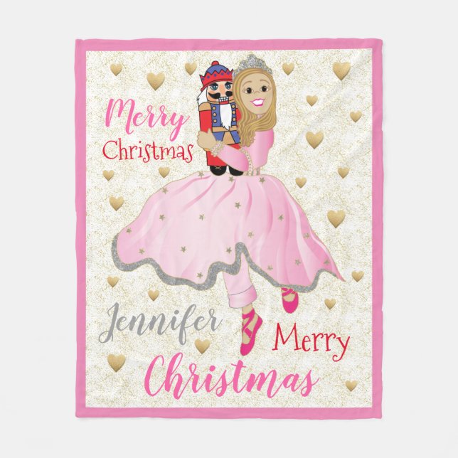 Nutcracker Ballet Personalise Fleece Blanket/Mediu Blanket (Front)