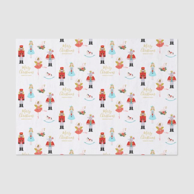 Nutcracker Ballet Personalised Christmas Tissue Paper (Front)