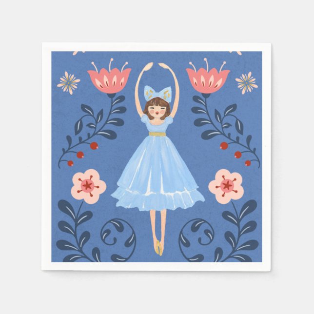 Nutcracker Ballet Photo Christmas Napkin (Front)