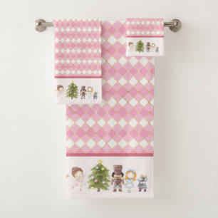 Nutcracker Ballet Pink Bathroom Towel Set II