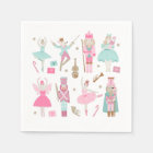 Nutcracker Ballet Pink Christmas Paper Napkin