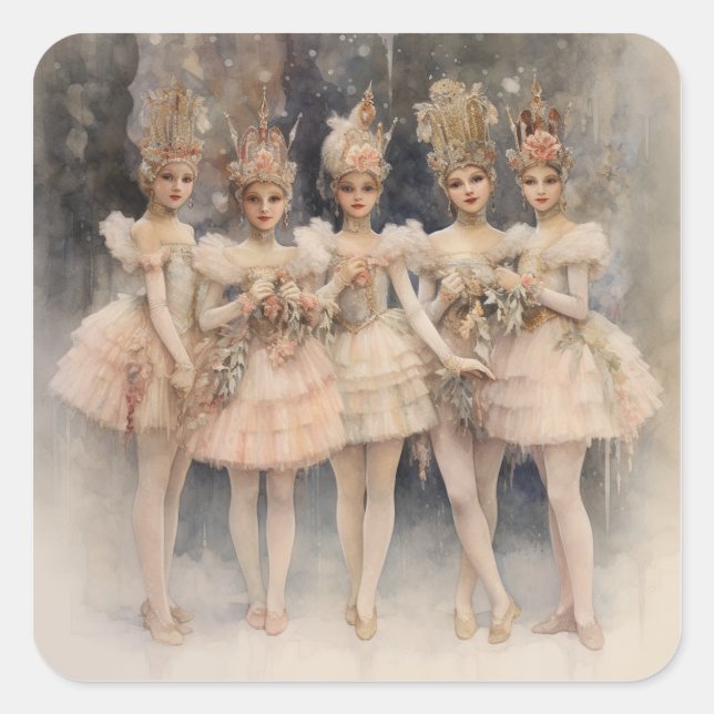 Nutcracker Ballet, The Mirliton Dancers Square Sticker (Front)