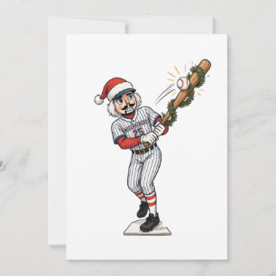 Nutcracker Baseball Player Holiday Sports Xmas Announcement