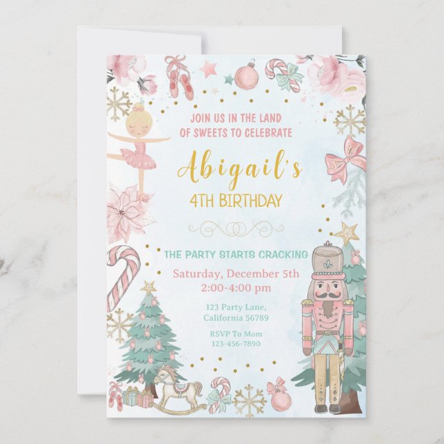Nutcracker Birthday Invitation Nutcracker Invite (Front)