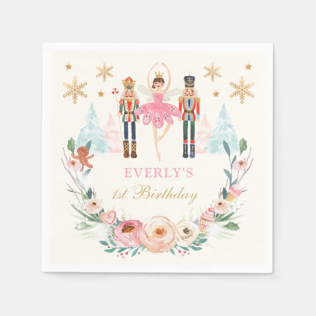 Nutcracker Birthday Land Of Sweet Birthday Party Napkin (Front)