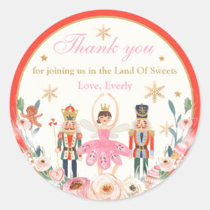 Nutcracker Birthday Land Of Sweet Party Favour Classic Round Sticker