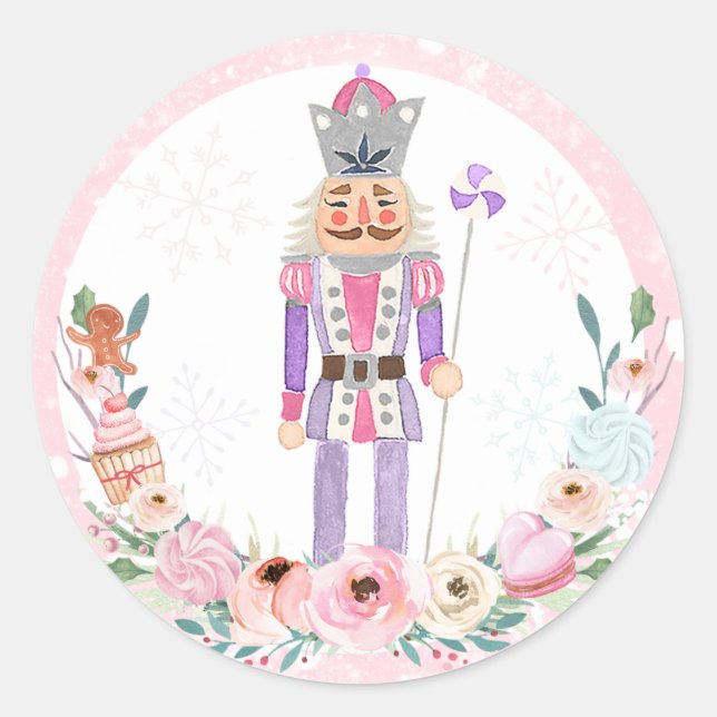 Nutcracker Birthday Land Of Sweet Party Favour Classic Round Sticker (Front)
