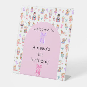 Nutcracker Birthday Welcome Pedestal Sign
