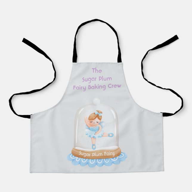 Nutcracker Blue Sugar Plum Fairy Christmas Apron (Front)