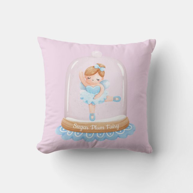 Nutcracker Blue Sugar Plum Fairy Christmas Cushion (Front)