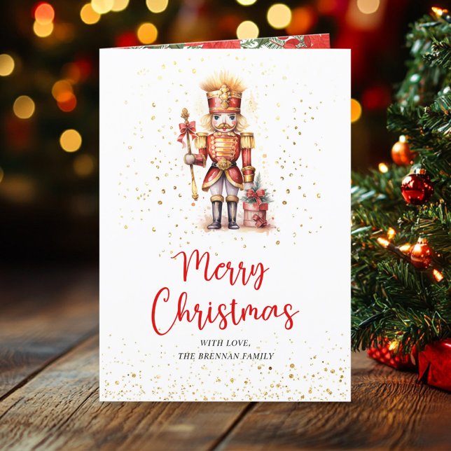 Nutcracker Botanical Family Photo Christmas Holiday Card (Nutcracker Botanical Family Photo Christmas Holiday Card)