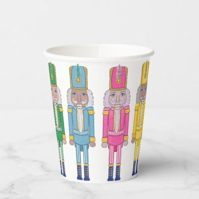 Nutcracker Bright and Sweet Whimsical Christmas Paper Cups (Left)