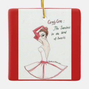 Nutcracker Candy Cane ornament. Ceramic Tree Decoration