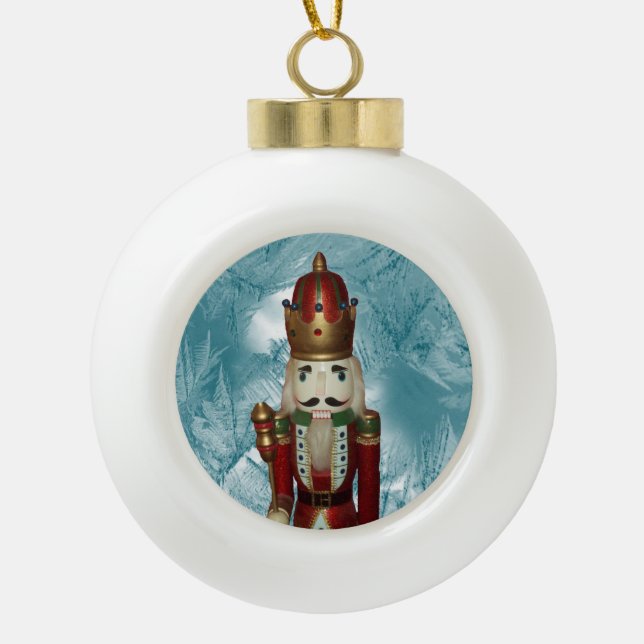 Nutcracker Ceramic Ball Ornament (Front)