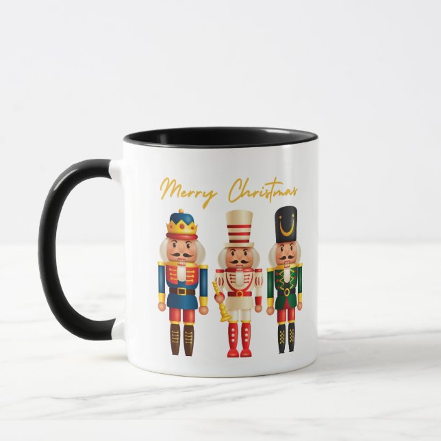 NUTCRACKER CERAMIC MUG, MERRY CHRISTMAS COFFEE MUG (Left)