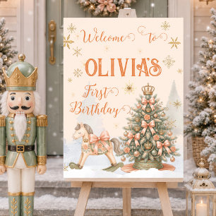 Nutcracker Christmas 1st Birthday Welcome Sign