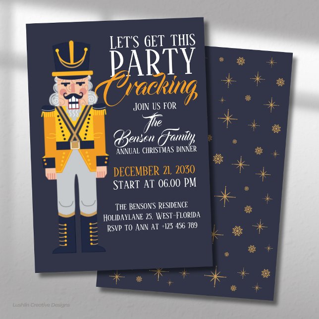 Nutcracker Christmas Annual Dinner Festive Holiday Invitation (Creator Uploaded)