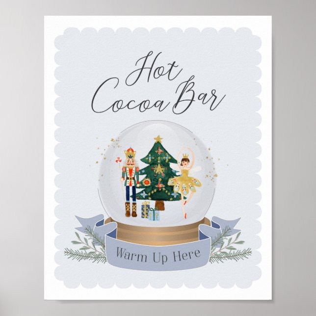 nutcracker christmas baby shower hot cocoa bar poster (Front)
