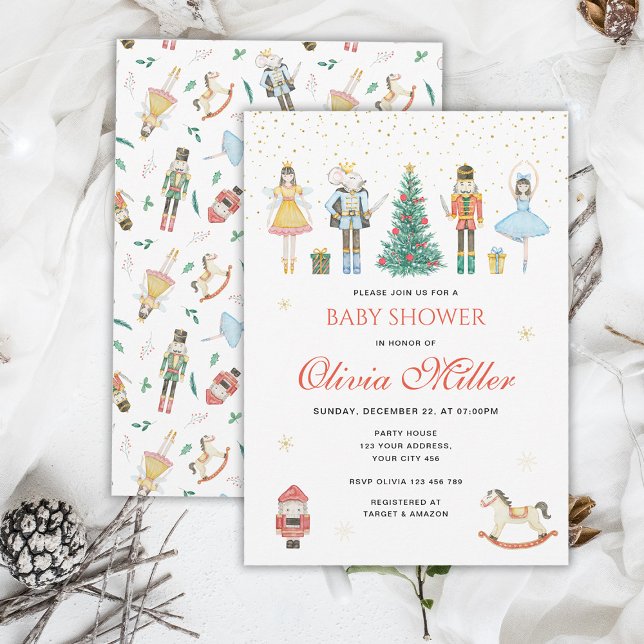 Nutcracker Christmas Baby Shower Invitation (Creator Uploaded)