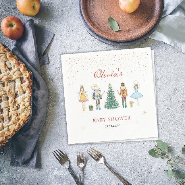 Nutcracker Christmas Baby Shower Napkin (Creator Uploaded)