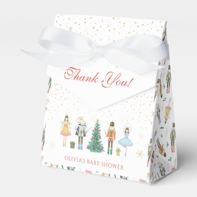 Nutcracker Christmas Baby Shower Thank You Favour Box (Front Side)