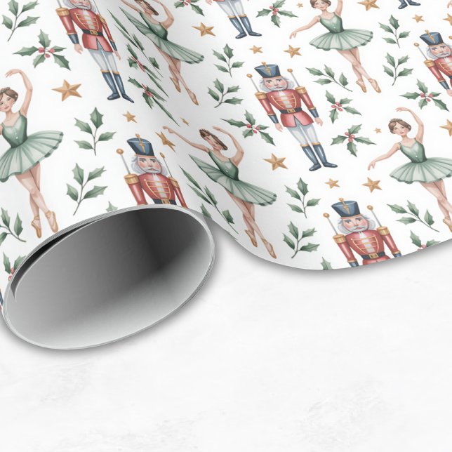 Nutcracker Christmas Ballerina Ballet Festive Wrapping Paper (Creator Uploaded)