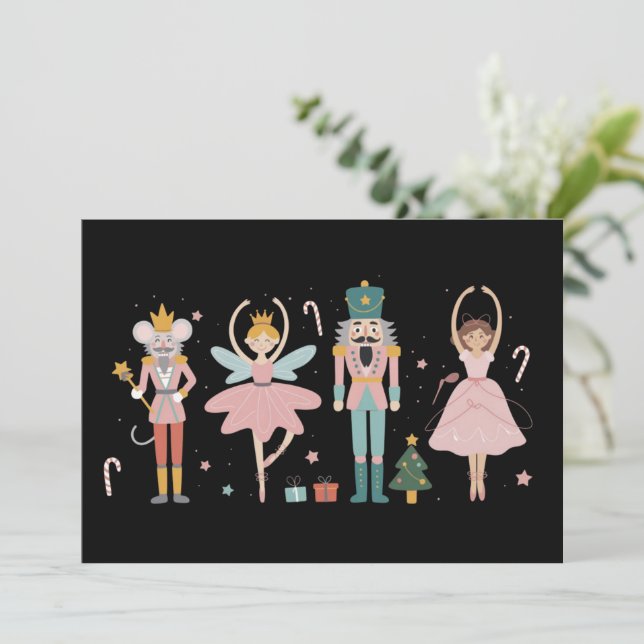 Nutcracker Christmas Ballet Cute Holiday Card (Standing Front)