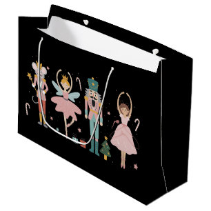 Nutcracker Christmas Ballet Cute Holiday Large Gift Bag