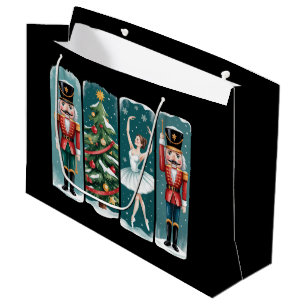 Nutcracker Christmas Ballet Holiday Scene Large Gift Bag