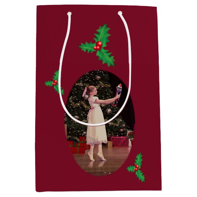 Nutcracker Christmas Ballet Medium Gift Bag (Front)