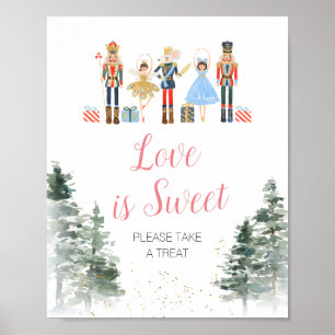Nutcracker Christmas Bridal Shower Love is Sweet Poster