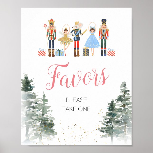 Nutcracker Christmas Bridal Shower Tea Favours Poster (Front)