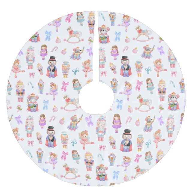 Nutcracker Christmas Brushed Polyester Tree Skirt (Front)
