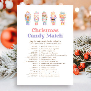 Nutcracker Christmas Candy Match Game Holiday Card