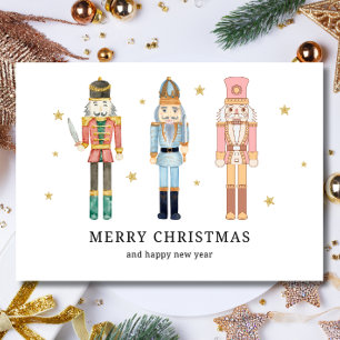Nutcracker Christmas Card, Minimalist Christmas  Holiday Card