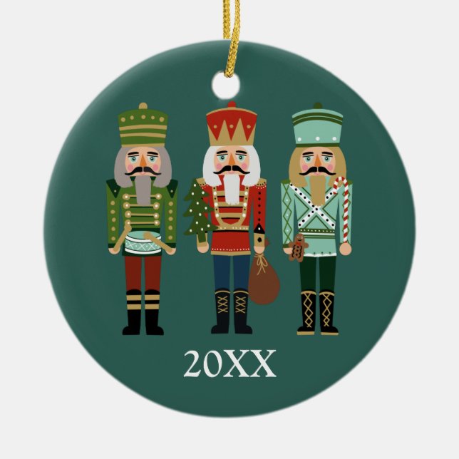 Nutcracker Christmas Ceramic Ornament (Front)