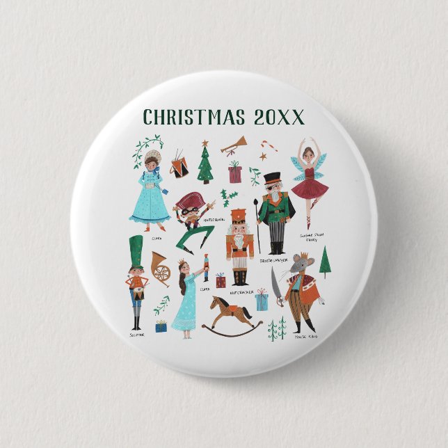 Nutcracker Christmas Custom Year Ballet 6 Cm Round Badge (Front)