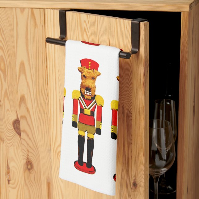 Nutcracker Christmas Dogs Tea Towel (Thirds Fold)