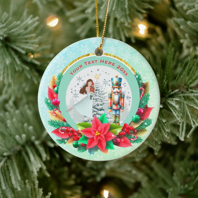 Nutcracker Christmas, Family Holiday Keepsake Gift Ceramic Ornament (Tree)
