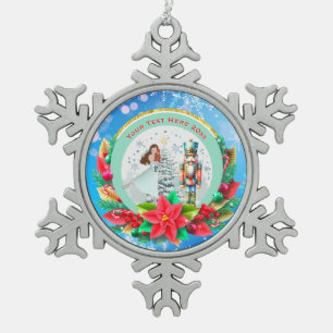 Nutcracker Christmas, Family Holiday Keepsake Gift Snowflake Pewter Christmas Ornament
