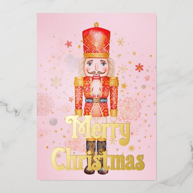 Nutcracker christmas foil holiday card (Front)