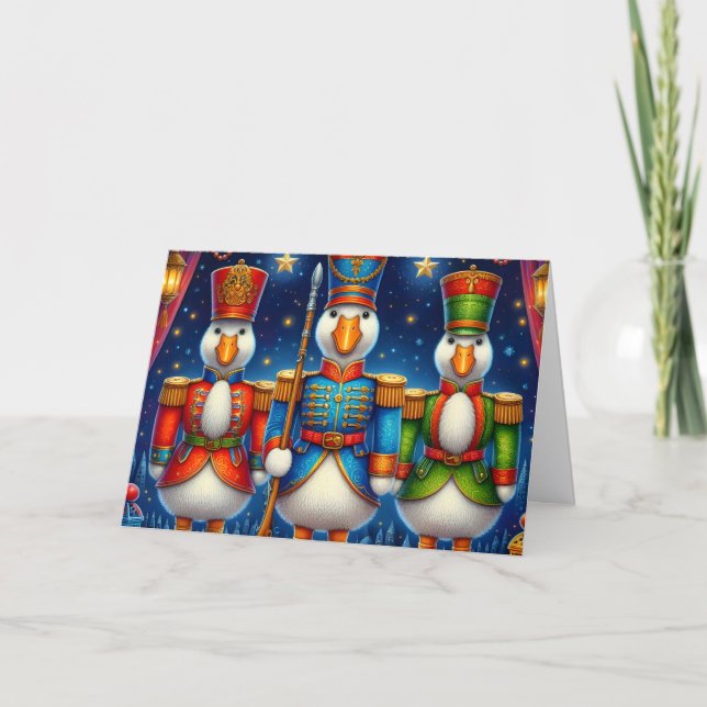 Nutcracker Christmas Geese Holiday Card (Front)