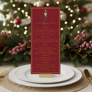 Nutcracker Christmas Holiday Dinner Red Menu Invitation