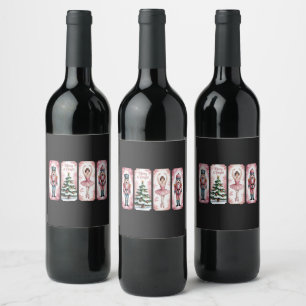 Nutcracker Christmas Holiday Party Gift Festive Wine Label