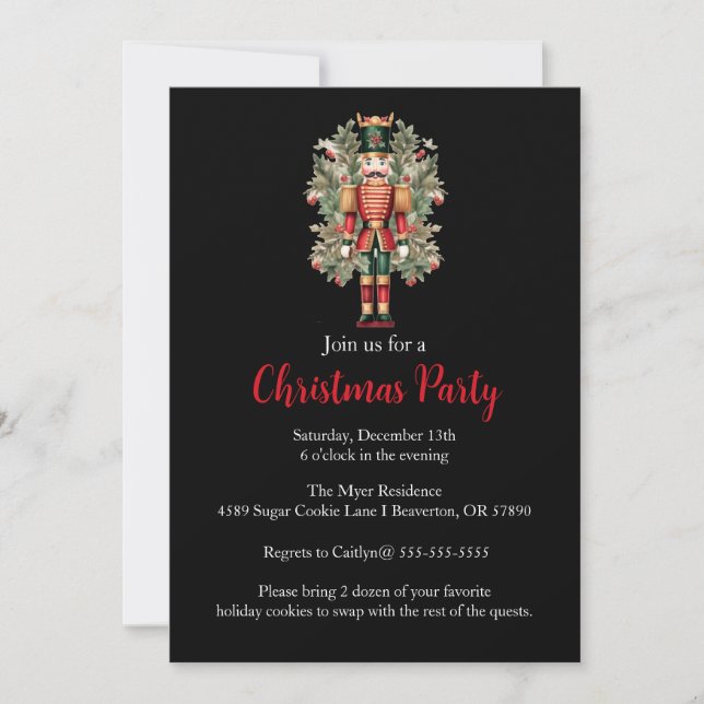 Nutcracker Christmas Holiday Party Invite (Front)